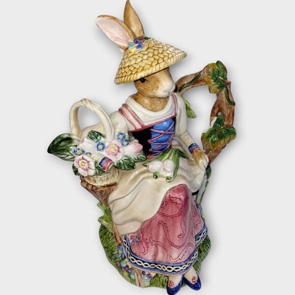 Fitz & Floyd Rabbit Tea Pot Old World Vintage Easter Spring Ceramic Classic - Picture 2 of 9